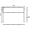 Protective bar made of steel tubing |  60 x 2.5 mm | with crossbar | total width: 2000 mm | total height: 1400 mm | hot-dip galvanized and white coatedwith red reflecting stripes